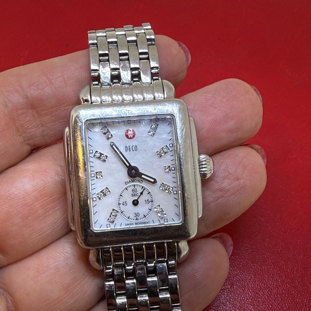 Authentic Michele Deco 16  Diamond Dial 29mm Stainless Steel Watch MW06V00A0046 - Picture 4 of 7